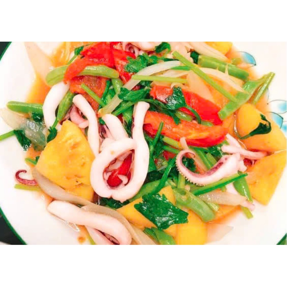  Mực Xào Hành Cần